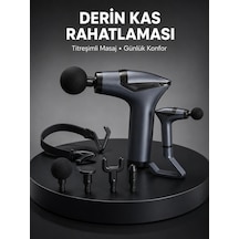 Taşınabilir 3in1 Masaj Aleti Şarjlı Titreşimli Esneme Bantlı Yeni Nesil - Lisinya Siyah