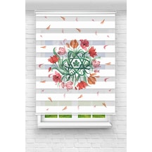 Perdeoutlet38 Baskılı Renkli Çiçekler Dijital Baskılı Zebra Perde-cocuk Odası-stor Perde Model:pz-2537 Çok Renkli
