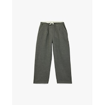 Koton Beli Lastikli Geniş Paça Çizgili Pantolon Gri Çizgili 6skg40059aw Gri