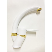 Beyaz Gold Mix Kuğu Banyo Lavabo Bataryası Musluğu Çeşmesi Diğer