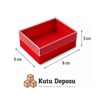 6x8x3 Cm Asetat Kapaklı Takı Kutusu-kırmızı Demonte 50 Adet