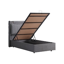 Setaymobilya Baza, Zagreb Tek Kişilik Baza + Başlık Seti, Gri