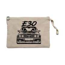 BMW E30 Sketch Krem Clutch Astarlı Cüzdan / El Çantası Krem