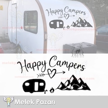 Mutlu Kampçılar Kamp Sticker, Karavan Stickerı