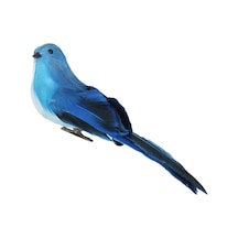 Suntek Kelepçe Bahçe Ağacı Dekor Mavi Ile Yapay Tüy Köpük Kuşlar