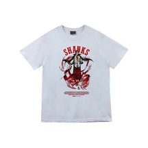One Piece Shanks - Anime Baskılı Unisex %100 Pamuk T-shirt Beyaz