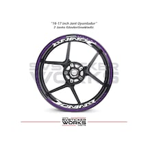 Bajaj Dominar Jant Sticker Dış Ve İç Set Sticker Jant Şeridi Mor