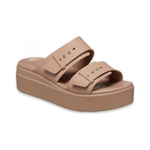 Crocs 207431 Brooklyn Buckle Lowwdg Çift Bantli Karamel Kadın Terlik Karamel
