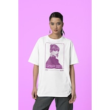 1989 Taylor Swift Özel Tasarım Unisex Tişört, Oversize Şarkıcı Ti Beyaz