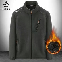 Sıcak Ve Kalın Polar Ceket, Bol Kesim Erkek Ceketi Gri