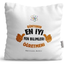 Kişiye Özel Fen Bilimleri Öğretmeni Saten Yastık - 1