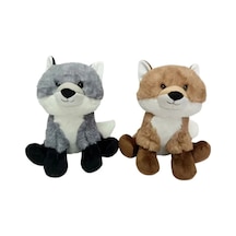 Sevimli Peluş Oturan Tilki 23 Cm Yumuşak Oyuncak Çok Renkli