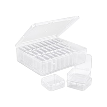 Compaxe P-serisi 24'lü Plastik Şeffaf Saklama Kutusu 24 Küçük + 1 Büyük Kutulu Set