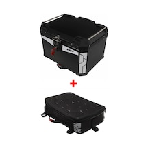 Gp Kompozit Universal 57 Lt Alüminyum Ve Kumaş Motosiklet Çanta Seti Siyah