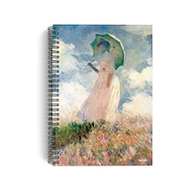 Claude Monet/woman With A Parasol, 1886 Spiralli Defter 11 A5 Çizgisiz 100 Sayfa Sana