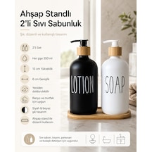 Ahşap Standlı 2'li Sıvı Sabunluk Çok Renkli