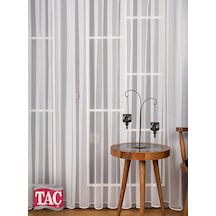 Taç Frahm Eteği Kurşunlu Parlak Düz Tül Perde / Ölçünüze Özel Dikim