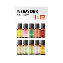 New York 10 Lu Oda Kokusu Seti Buhurdanlık Yağı, Difüzör Esansı Ve Esansiyel Uçucu Yağ 10ml X 10 Karışık