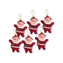 Kırmızı Yılbaşı Noel Baba Ağaç Süsü 6lı