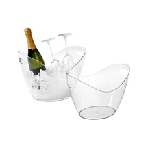 2 Adet Buz Kovası 4 Litre Şampanya Şarap Kovası Temiz Akrilik İçecek Küveti Parti İçecekler Şarap, Şampanya Veya Bira Şişeleri Bar Malzemeleri İçin Buz Küveti Buzlu