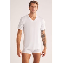 Kom Emilio V Yaka Modal Erkek Tshirt Byz 001