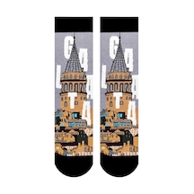 Carnaval Socks İstanbul Galata Kulesi Desenli Unisex Soket Çorap Çok Renkli