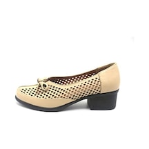 Castle Black 24556 Kadn Deri Comfort Ayakkabı Bej