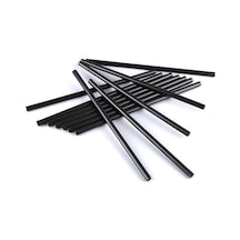 Plastik İnce Kokteyl Pipeti Siyah 18 CM 1000 Adet