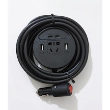 Araç Inverter 150w,2 Usb,2 Type-c Çıkışlı 12v/16 A /120w 2 X1,5mm Ttr Bakır 5mt-gg22
