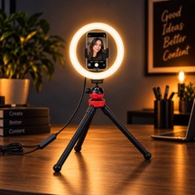 Tr 20 Cm 8 İnç Led Halka Işık Ahtapot Tripod Telefon Tutucu M-20 Genel