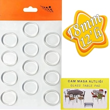 Yapışkanlı Cam Tutucu Şeffaf 18mm 12'li Mobilya Raf Ses Tutucu