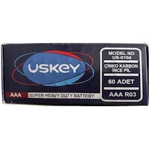 Wellhise Uskey Çinko Karbon İnce Aaa Pil 60'lı Paket Kumanda Pili