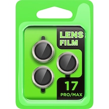 Newface Apple iPhone Uyumlu 17 Pro Raze Metal Kamera Lens - Gri