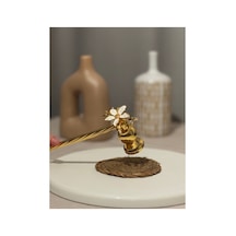 Dekoratif Çiçek Figürlü Gold Mum Söndürücü Obje Beyaz - 805652324 Beyaz