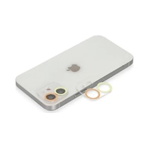 Apple iPhone Uyumlu 11 Renkli Kamera Lens Koruma Cam - Sarı-turuncu