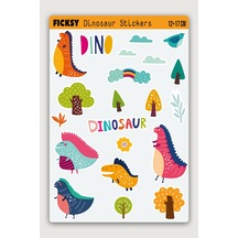 Sevimli Dinozor Sticker Seti - 21 Adet Etiket Çıkartma Diğer