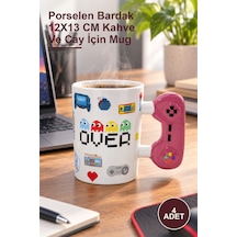 4 Adet Game Over Porselen Kupa Porselen Bardak 12x13 Cm Kahve Ve Çay İçin Mug