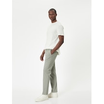 Koton Basic Dokuma Pantolon 5 Cepli Düğmeli Haki 4sam40106hw