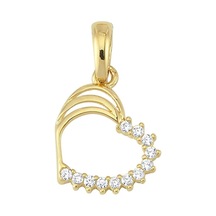 Goldkupe 14 Ayar Taşlı Kalp Altın Kolye Ucu 0,57 Gr-3257