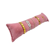 Saat Bileklik Ve Takı Yastığı 27 Cm Pembe Süet Pembe