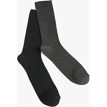 Koton Basic 2'li Soket Çorap Seti Çok Renkli Antrasit 4wam80406aa 4WAM80406AA931 Antrasit