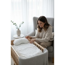 Nohut Desenli Bebek Alt Açma Minderi Seti Yastıklı Unisex Yenidoğan 2 Parça Alt Açma