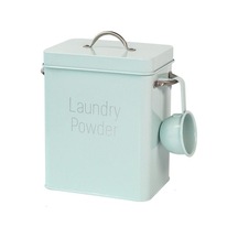 Agoodshop Çamaşır Tozu Depolama Teneke Kutu Kaşık Yeşil İle Büyük Pirinç Organizatör Ahşap