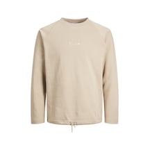 Jack & Jones Jconavigator Sweat Crew Neck Erkek Günlük Sweatshirts 12229348-Cobblestone Krem