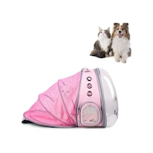 Pet Genişletilebilir Uzay Kapsülü Sırt Çantası Katlanabilir Kedi Çantası, Özellikler: 33x66x44cm Pembe