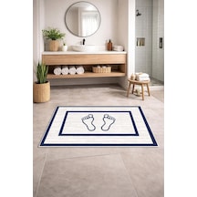 Kaymaz Banyo Halısı, Ayak Desenli, Su Emici Süngerli Yüzey, Makinede Yıkanabilir, Modern Stil, Sarı, 40x60 Cm Diğer