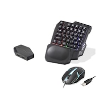 Mobil Oyun Klavye Mouse Dönüştürücü Seti Rgb Siyah Nd762