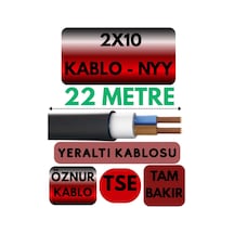Öznur 2x10 Nyy Yeraltı Kablosu, 22 Metre