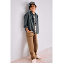 Defacto Erkek Çocuk Loose Fit Standart Paça Gabardin Pantolon G1865a825aubn360 Kahve