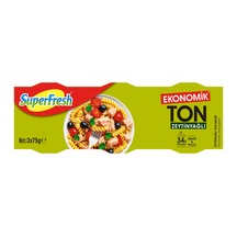 Superfresh Ekonomik Zeytinyağlı Ton Balığı 3 X 75 G 4'li Avantaj Paketi Mıchu